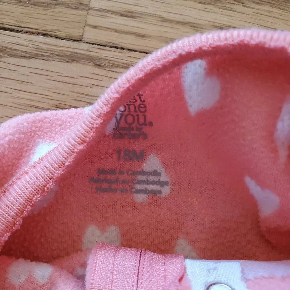Just One You by Carter's Fleece Footed One Piece Pajama VGUC 18M